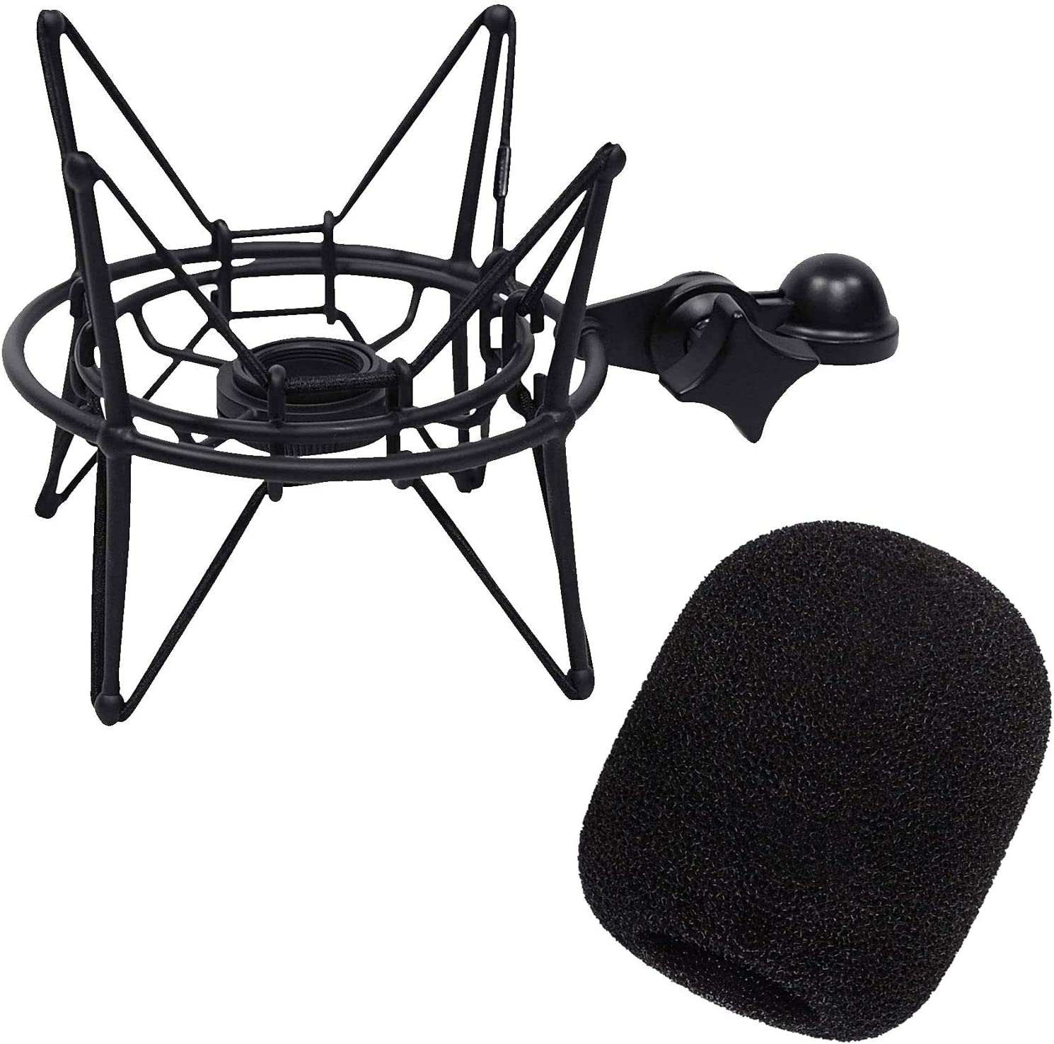 keepdrum WS02 Pop filtr ochrona przed wiatrem + Samson SP04 Black Shockmount uchwyt mikrofonowy