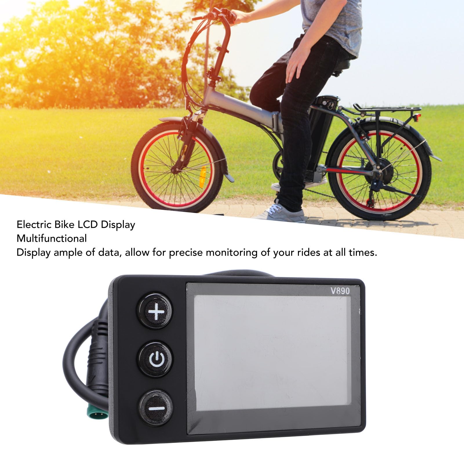 Electric LCD Display Panel, Water Multifunctional Meter for 22.2mm Handlebar, Supports 24V 36V 48V 60V, Installation, Sturdy ABS Construction