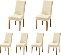 Vista 13 de SoulFeel Juego de 4 fundas para sillas de celosía, extraíbles y lavables, elásticas de elastano jacquard Parsons para silla de comedor, fundas