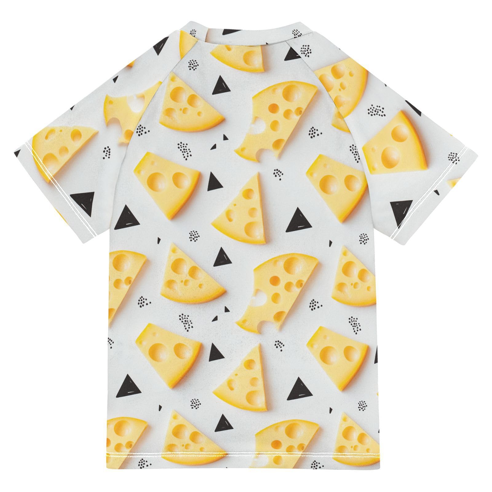 KLL Boy Bathing Suit Short Sleeve Girls Rash Guard 4T Cheese White