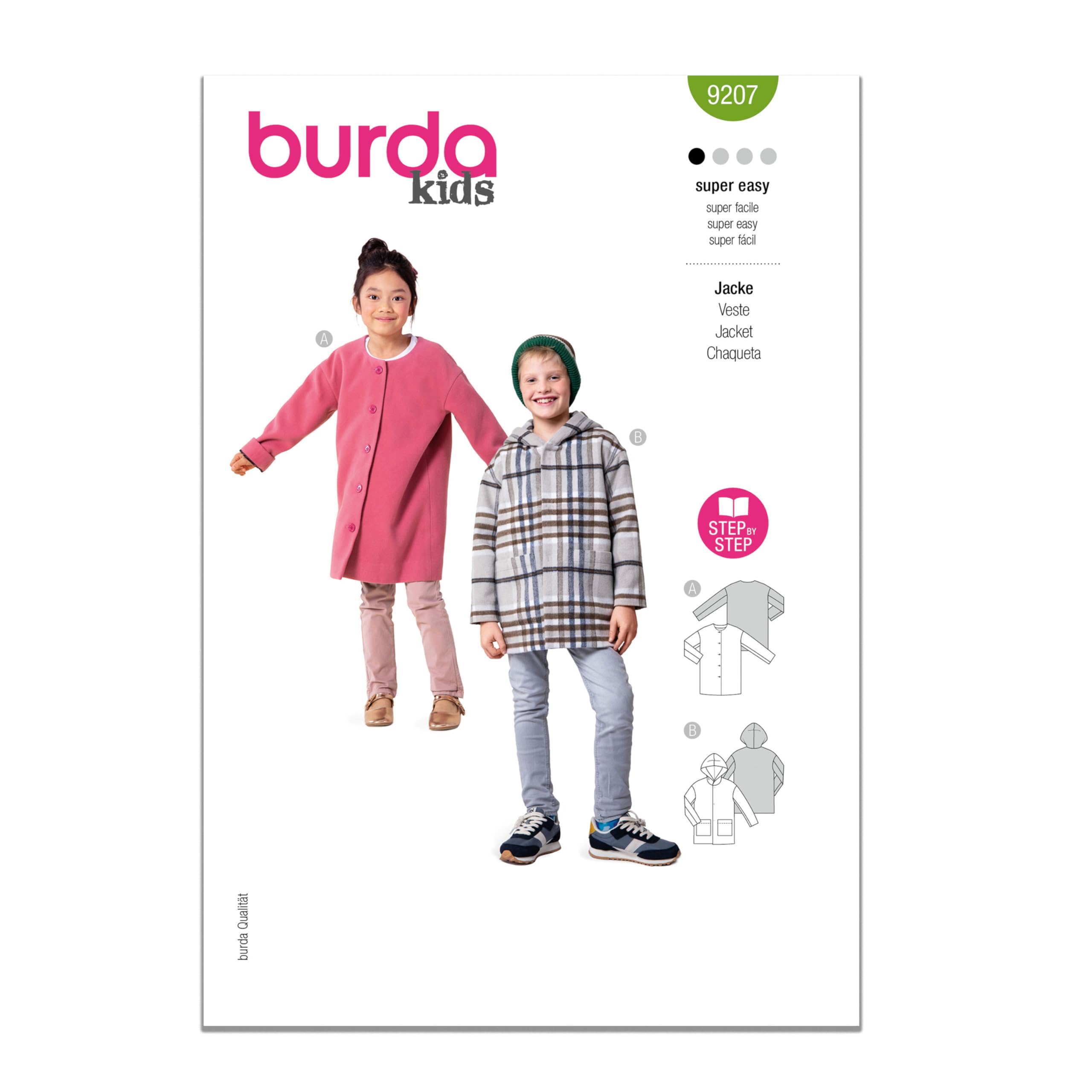 Burda Sewing Pattern X09207BURDA Burda Style Pattern 9207 Children's Coats 4-11 (104-146)