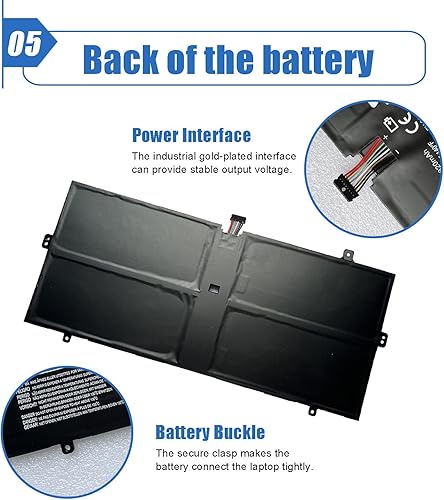 Miniatura 6 de Dentsing Batería para portátil L14L4P24 (7.6V 66Wh8400mAh 4-Cells) compatible con Lenovo YOGA 900-13ISK 900-13ISK2 900-IFI 900-ISE YOGA 4 Pro Series