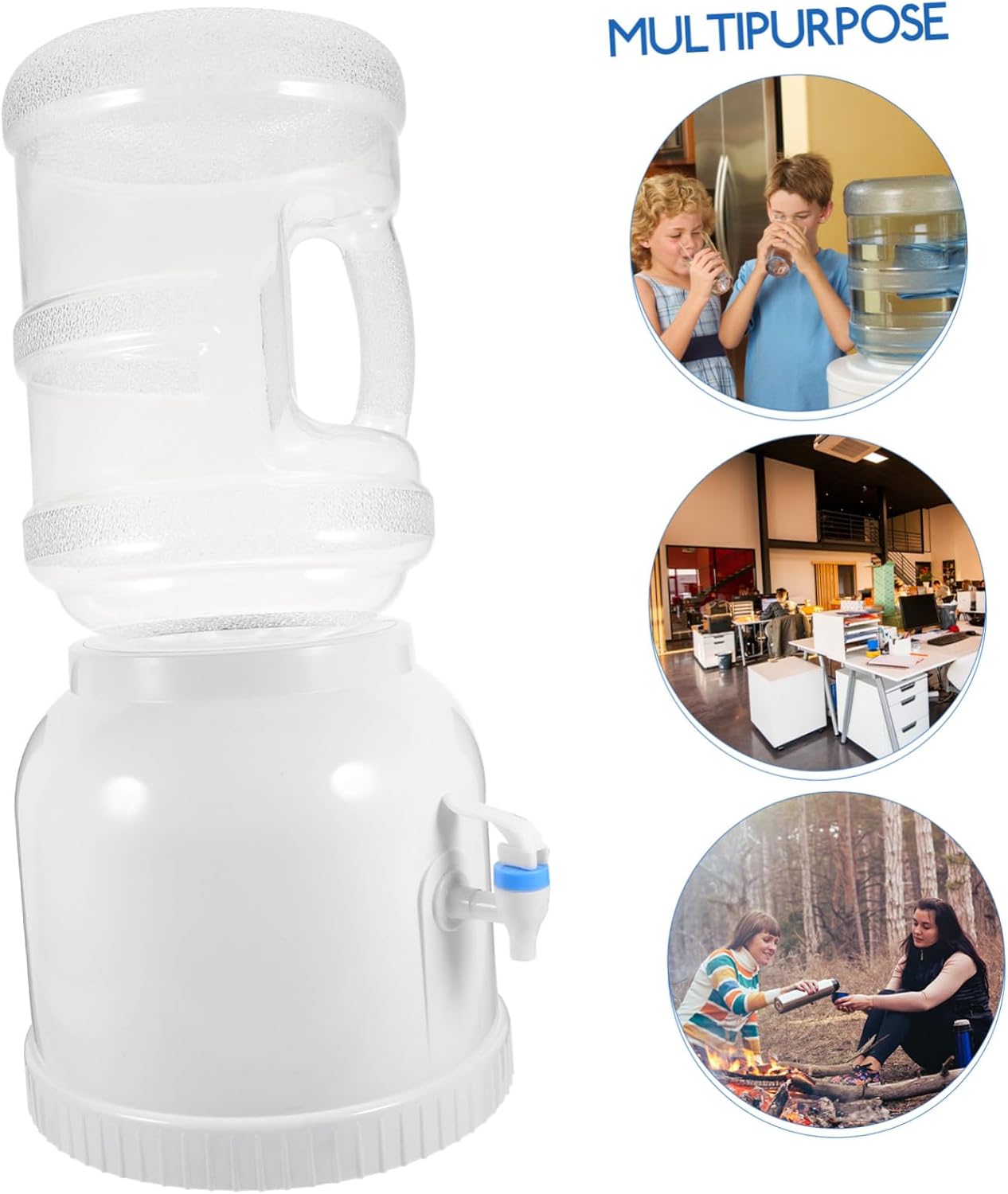 Portable Water Dispenser Stand for Countertop Bottled Water with Valve Easy to Carry Desktop Cooler Rack for Office and Home Use