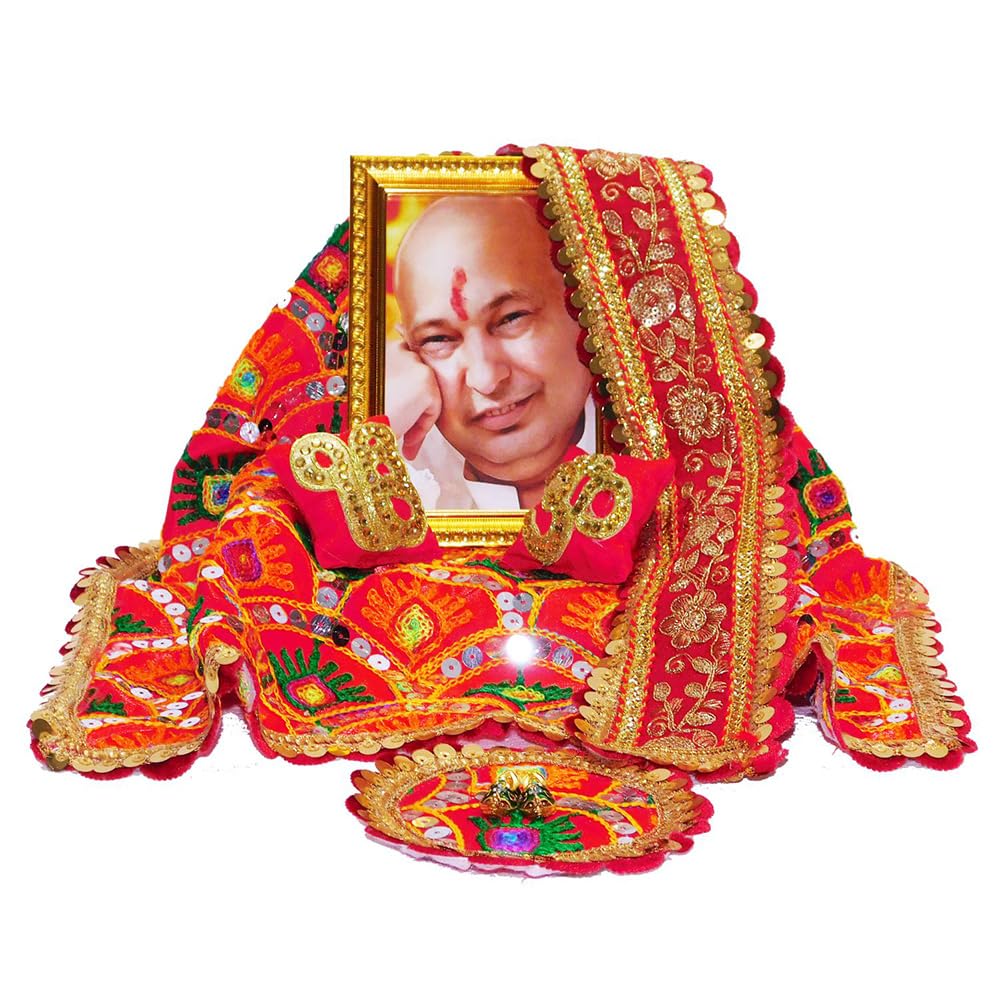 SIGNISTICS Jai Guru Ji Very Beautiful Guruji’s Mini Darbar Set (Embroidery Orrange Red Chola)