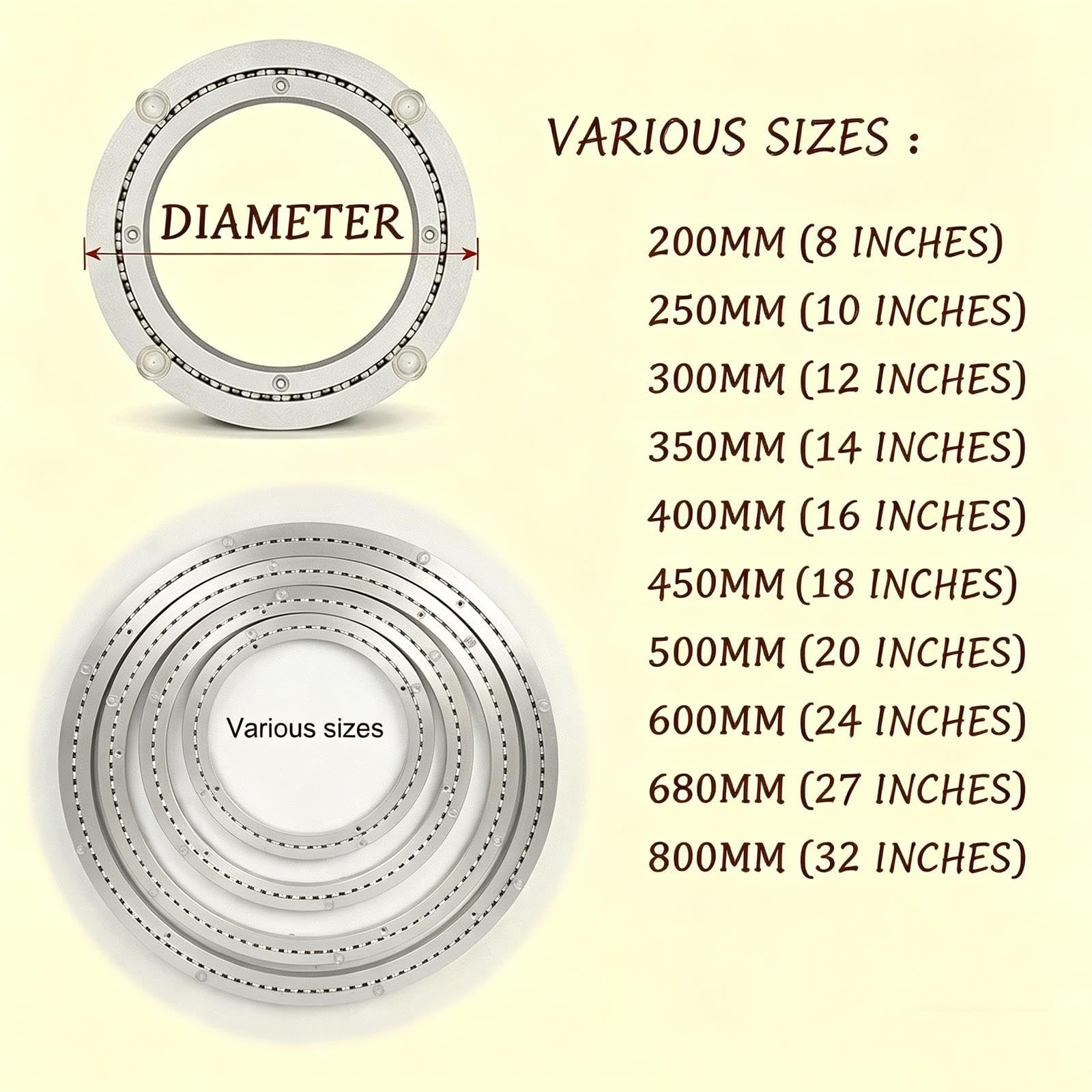 Domowy stół do jadalni, łożysko gramofonu, wytrzymały gramofon Lazy Susan