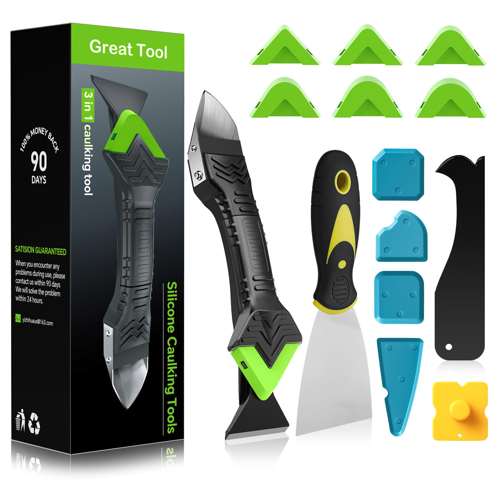 Silicone Caulking Tool Kit-3 in 1 Caulk Tool, Caulk Remover Tool