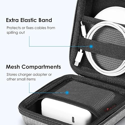 Miniatura 3 de FINPAC Funda rígida para cargador de MacBook pequeña bolsa organizadora electrónica para adaptador de corriente MacBook bolsa portátil de