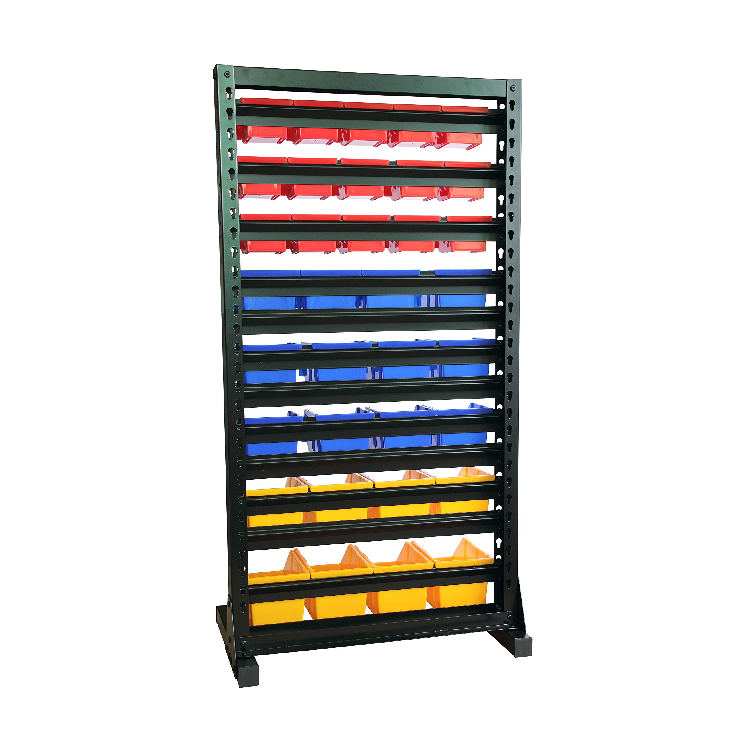 Rack De Rangement 16 Postes Avec Bacs Métalliques Vernis 12.5 Litres