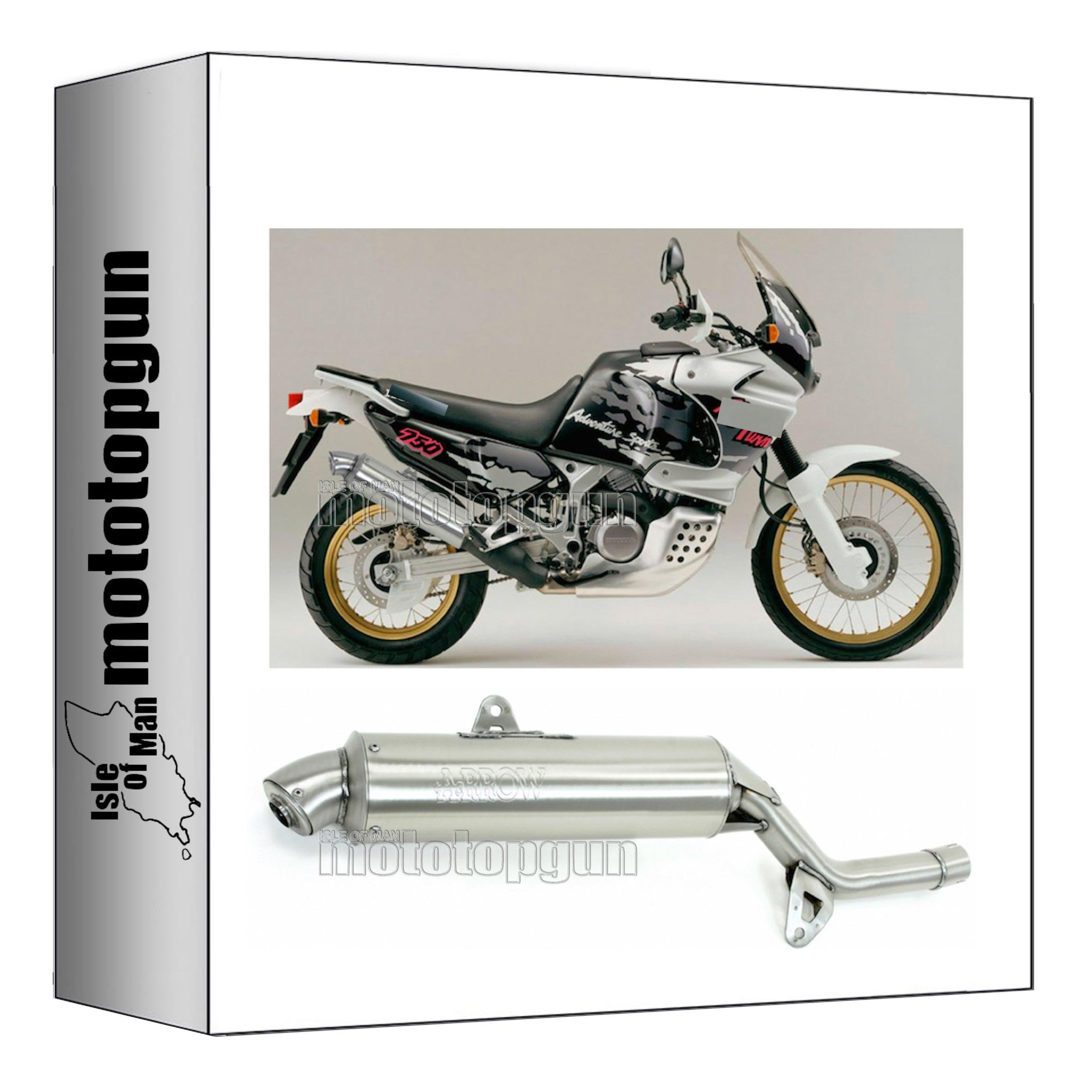 arrow 72605PD pot echappement approuve paris dacar acier embout acier compatible avec honda xrv 750 africa twin 1993 1994 1995 mototopgun