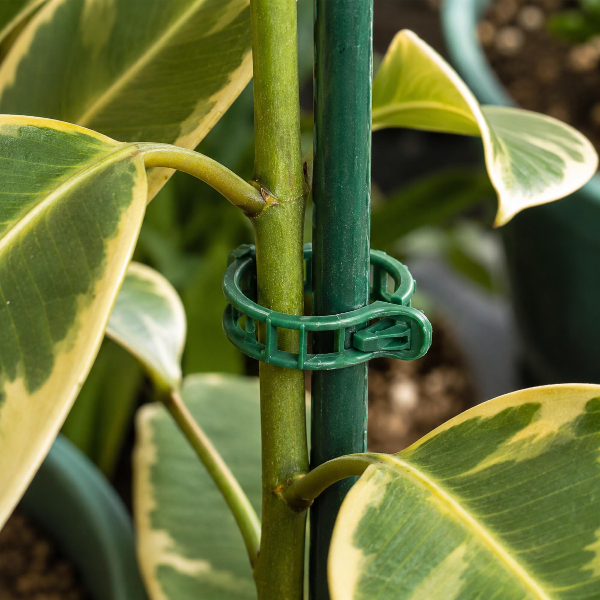 KADAX Clip per pomodoro, diametro 2,5 cm, 300 pezzi, clip per piante in plastica, per pomodori, cetrioli e piante rampicanti, clip da giardino