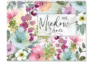 2025 Meadow Dance Wall Calendar, Spiral-Bound Hanging Monthly Wall Calendar 12-Inch x...