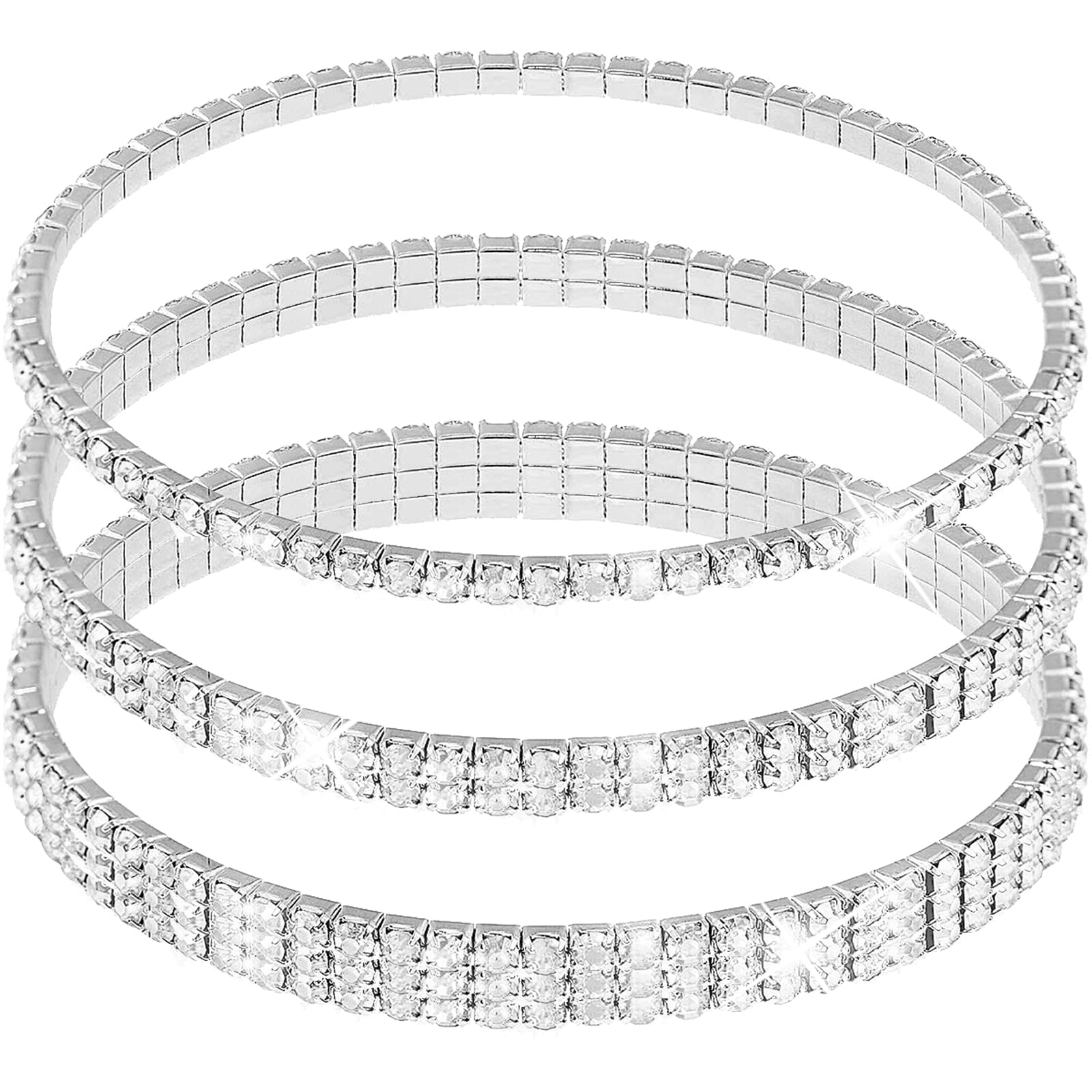 Suyi Braccialetto alla Caviglia in Cristallo per Catena Elastica da Donna con Cavigliera Elasticizzata da Tennis con Diamanti