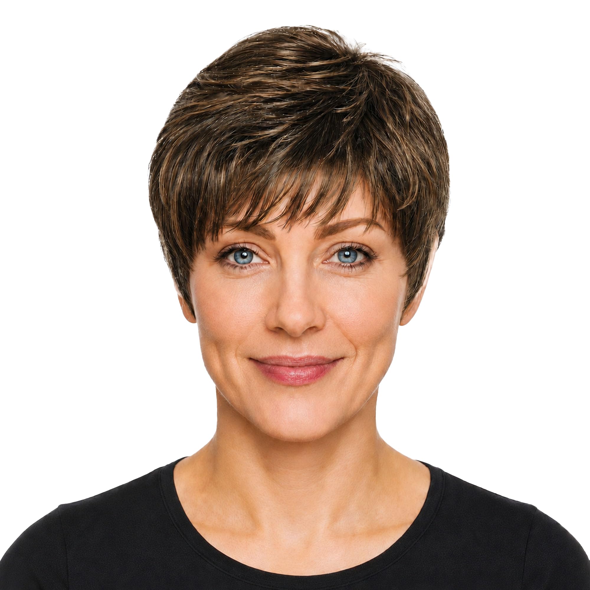 Raquel Welch Women's Pixie Cut Short Brown Wig, WINNER R11S+ Glazed Mocha