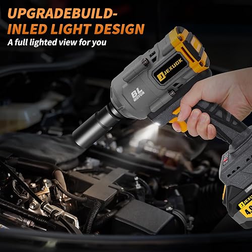 Miniatura 7 de Llave de impacto de 1500 Nm, pistola de impacto inalámbrica de 12 pulgada 1107 pies-libras con 2 baterías de 4.0 Ah, destornillador de impacto de