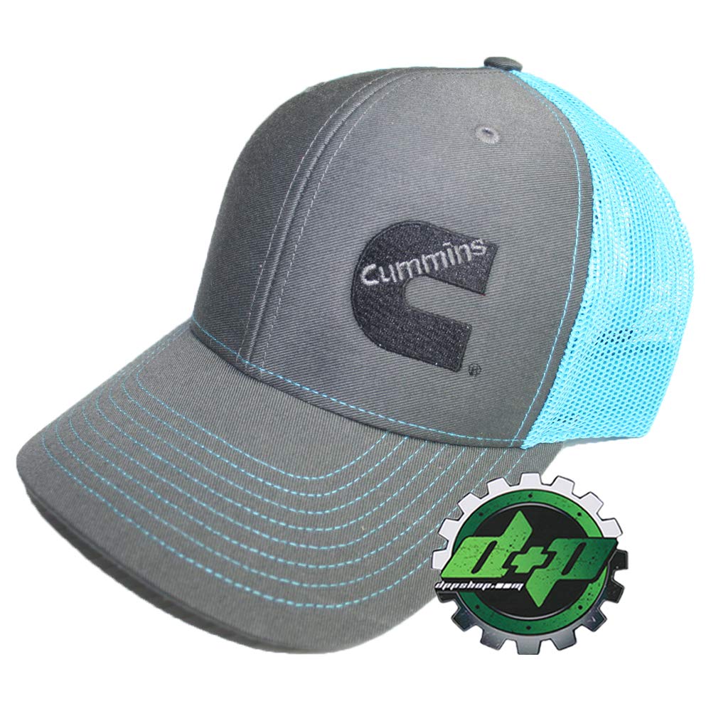 Diesel Power Plus Cummins Richardson Ball Cap hat Summer mesh snap Back Teal Blue and Gray