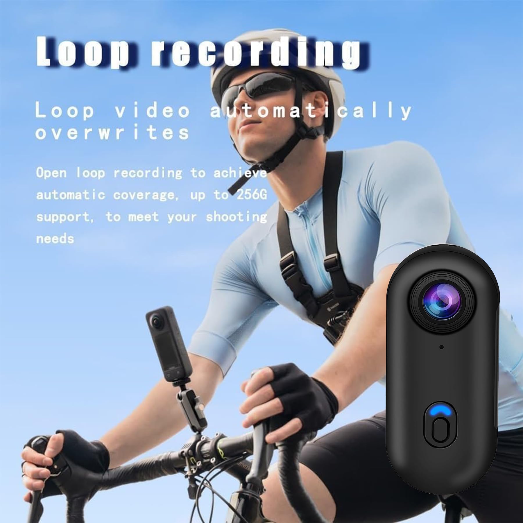 Mini Action Cam 4K,Action Camera,Tragbare Kamera mit 360° Drehbarem Clip und Magnetclip,Wasserdichter 4K-Körperkamera,Kleine Bodycam Körperkamera Überwachungskamera für Reisen, Outdoor