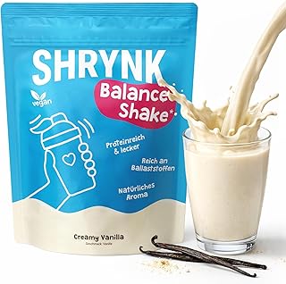 SHRYNK Balance Shake Mahlzeitenersatz Vanille - Eiweißshake zum Abnehmen - Trinkmahlzeit Pulver - Abnehmshake ohne Zucker - High Protein Diät Drink zum Abnehmen - Abnehmen Shake - vegan Diet