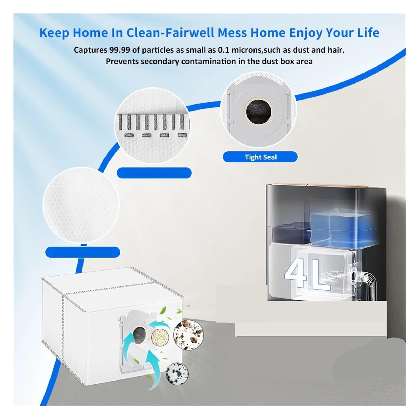 Bolsas De Polvo De Aspiradora,Compatible con ECOVACS X9 Pro Omni T50Pro