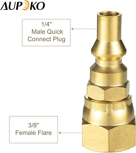 Miniatura 2 de Aupoko Adaptador de conexión rápida LP de 14 pulgadas, adaptador de conexión rápida de propano, manguera de propano RV de baja presión de