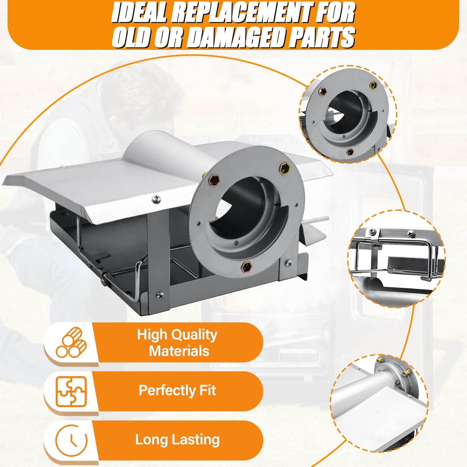 Wood Chip Housing Kit Replacement for Masterbuilt Digital Electric Smokers, Housing for Wood Chip Tray and 2" Diameter Loader, Replacement Parts 9907170027 for 20071117, MB20070619, MB20071117 etc.