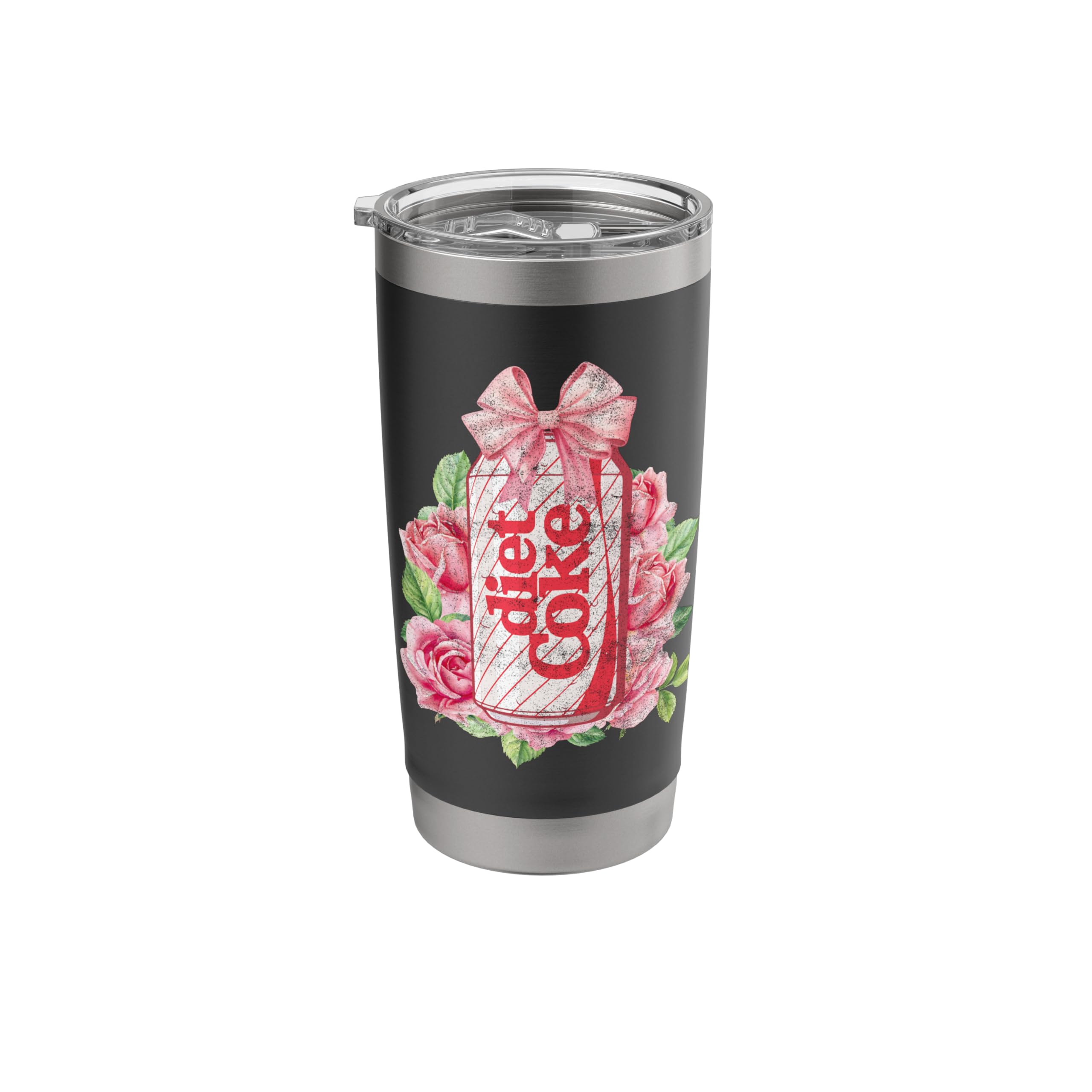 Coca-Cola Diet Coke With Pink Bow Floral Logo Vintage Stainless Steel Insulated Tumbler