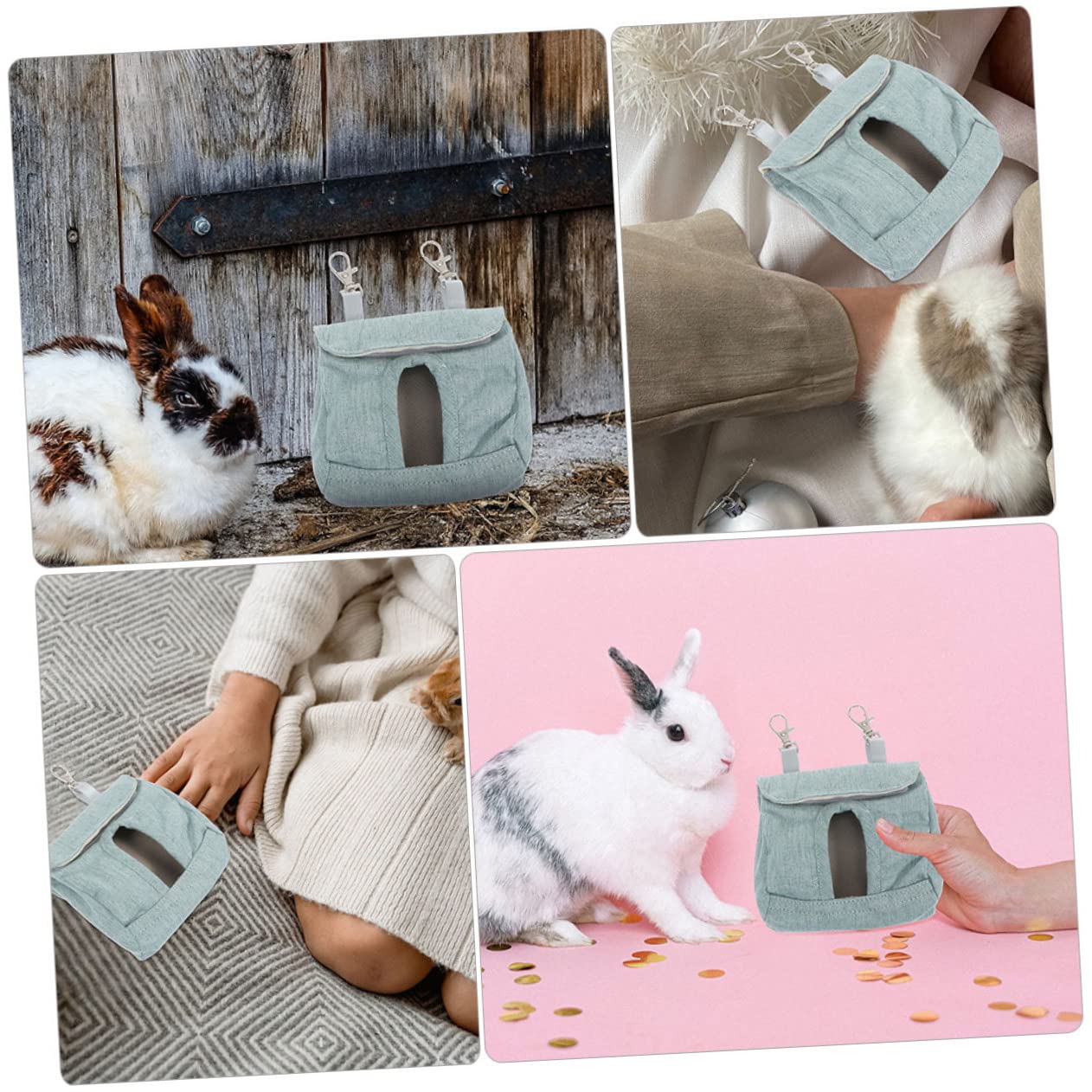 Angoily 10piezas Bolsa De Almacenamiento para Heno De Cobayas y Conejos Bolsa Colgante para Alimentación De Mascotas Material De Resistente y Lavable para Chinchillas y Roedores