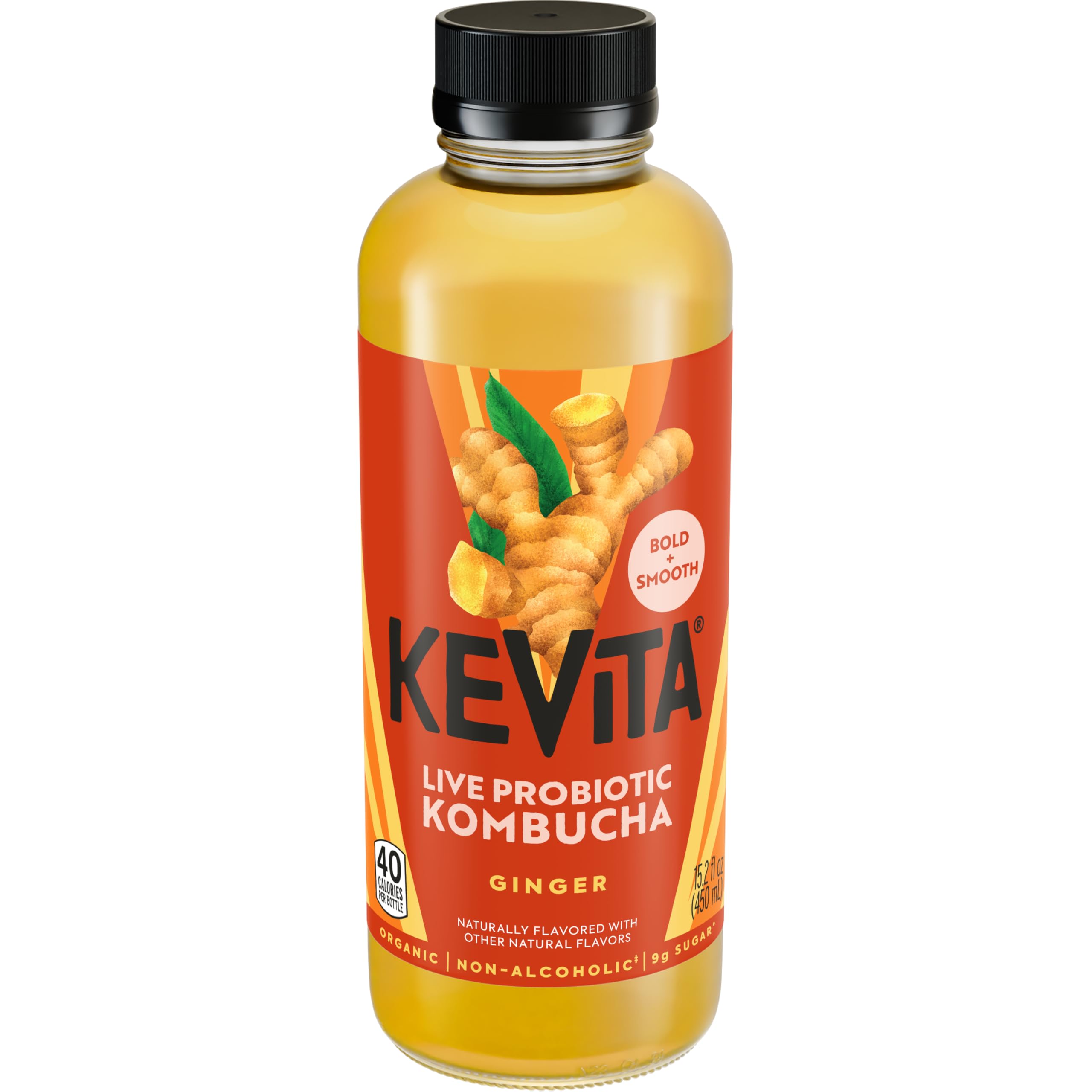 Amazon.com: KeVita Master Brew Kombucha, Ginger, 15.2 oz. Bottle