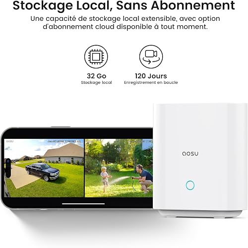 aosu 2K Telecamera Esterno Senza Fili Solare, Kit 2 Telecamere con aosuBase - 2