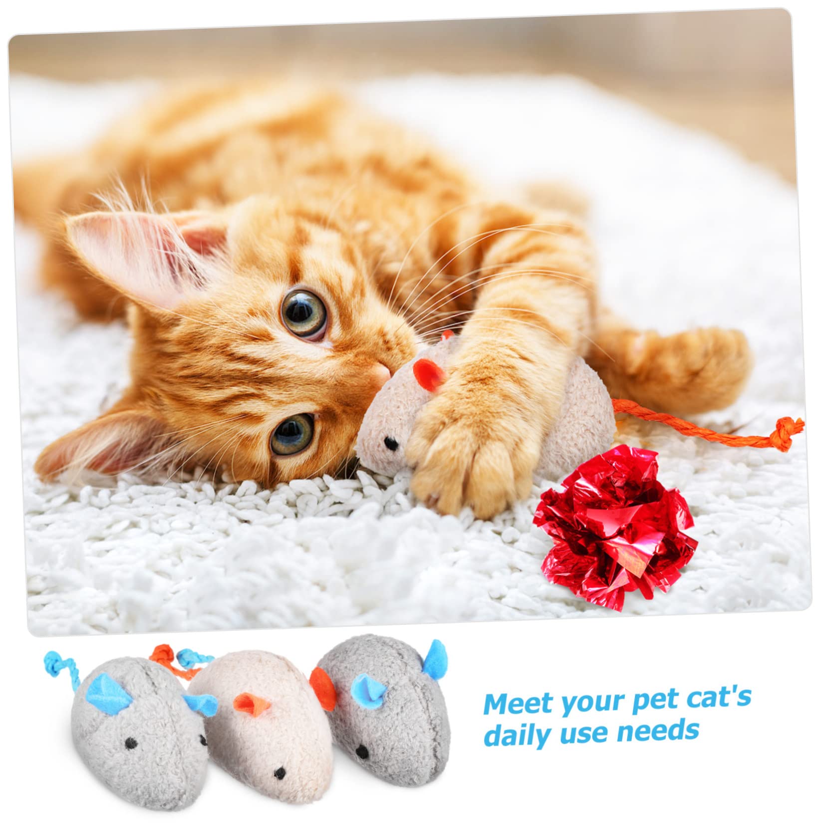 VANZACK 52piezas Juguetes Interactivos para Gatos Ratones De Peluche y Bolas Crinkle para Entretenimiento Interiores