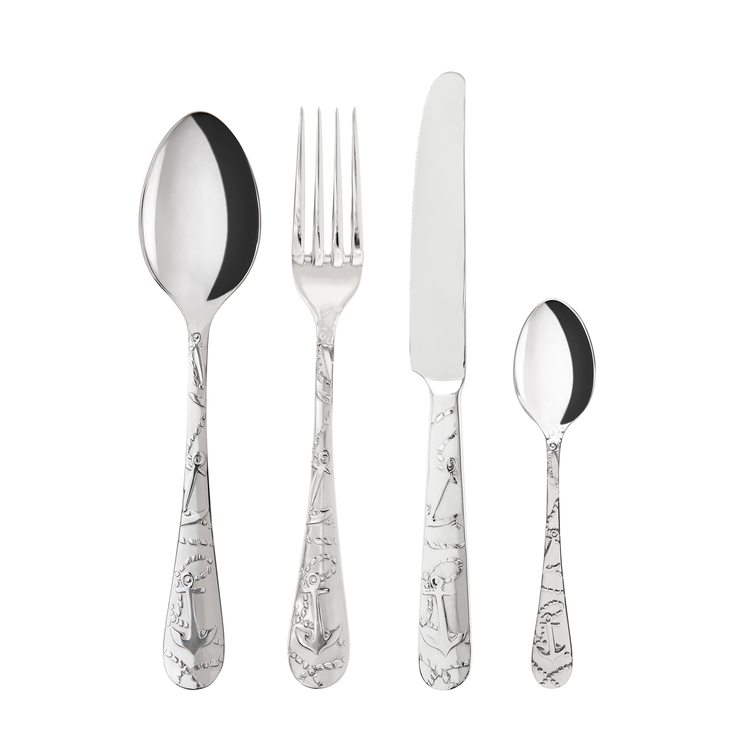 Sabre Paris Set di posate da tavola Saint Malo, in acciaio inox e finitura lucida. Include coltello, forchetta, cucchiaio e cucchiaino in acciaio inox.