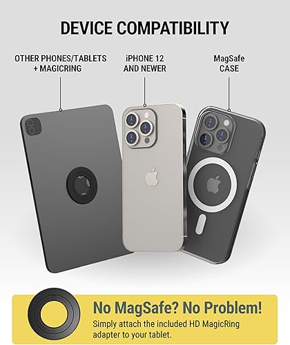 Miniatura 8 de Scosche Soporte MagSafe resistente para tabletaautomóvil, soporte magnético para teléfono celular con imanes extra fuertes y placa de montaje AMPS