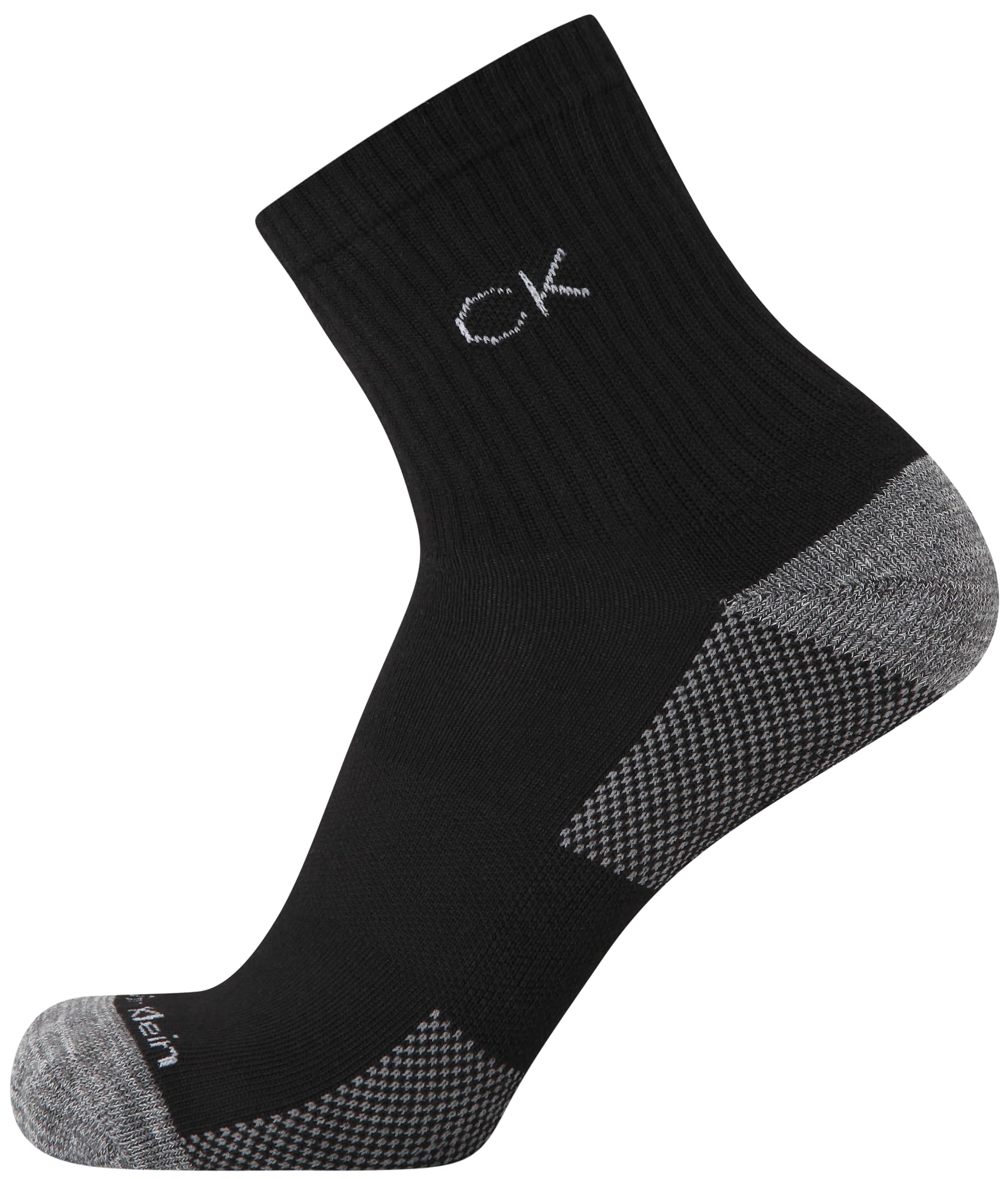 Calvin Klein Herren High Quarter Socken – 12er-Pack, atmungsaktiv, gepolstert, athletische Performance, Crew-Socken für Herren (Größen: 40-47), Schwarz, 39-46 EU