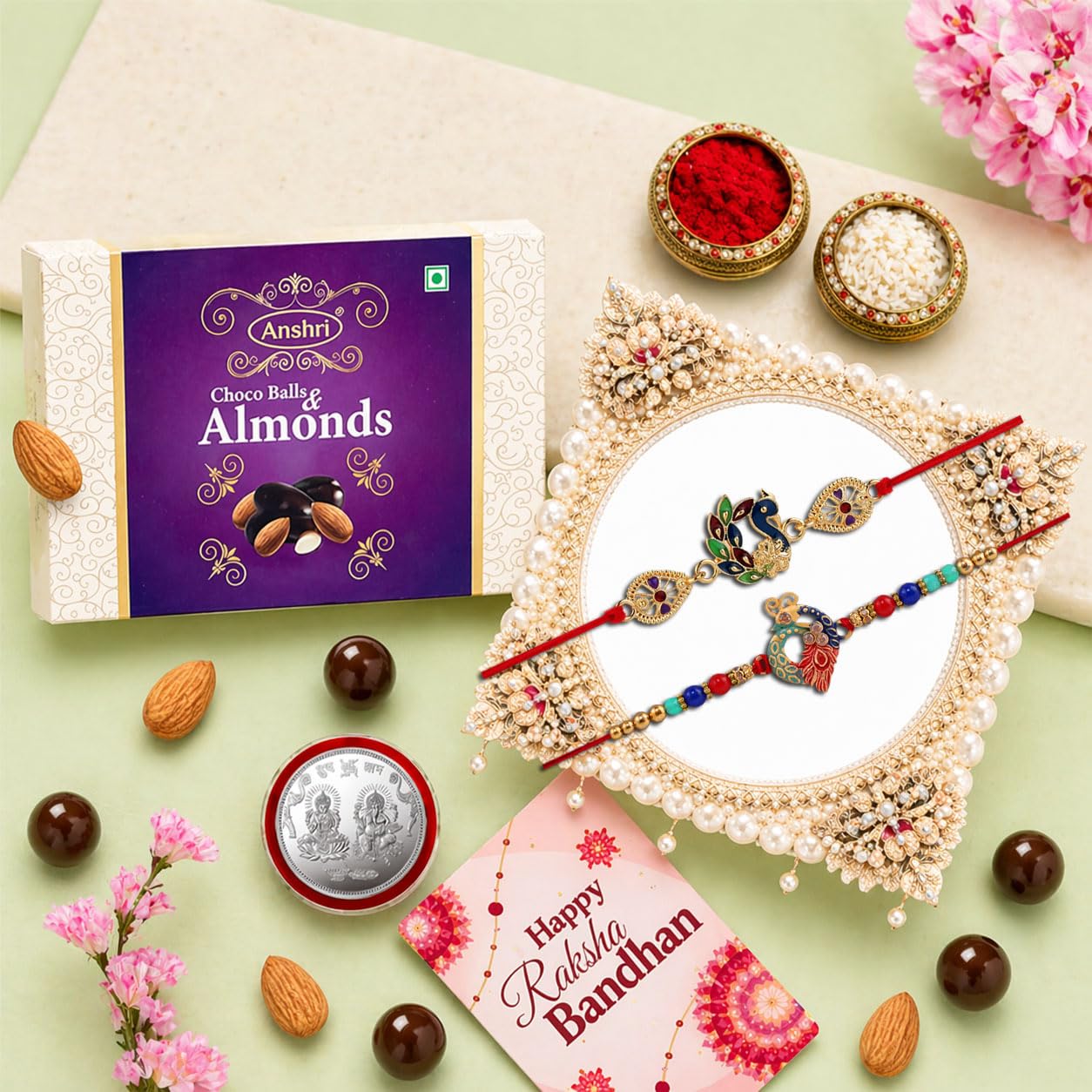 Rakhi With Chocolate Gift, Rakhi For Brother, RakhiGift, RakhiGiftForBrother, RakhiSet Of 2 A414-image-49