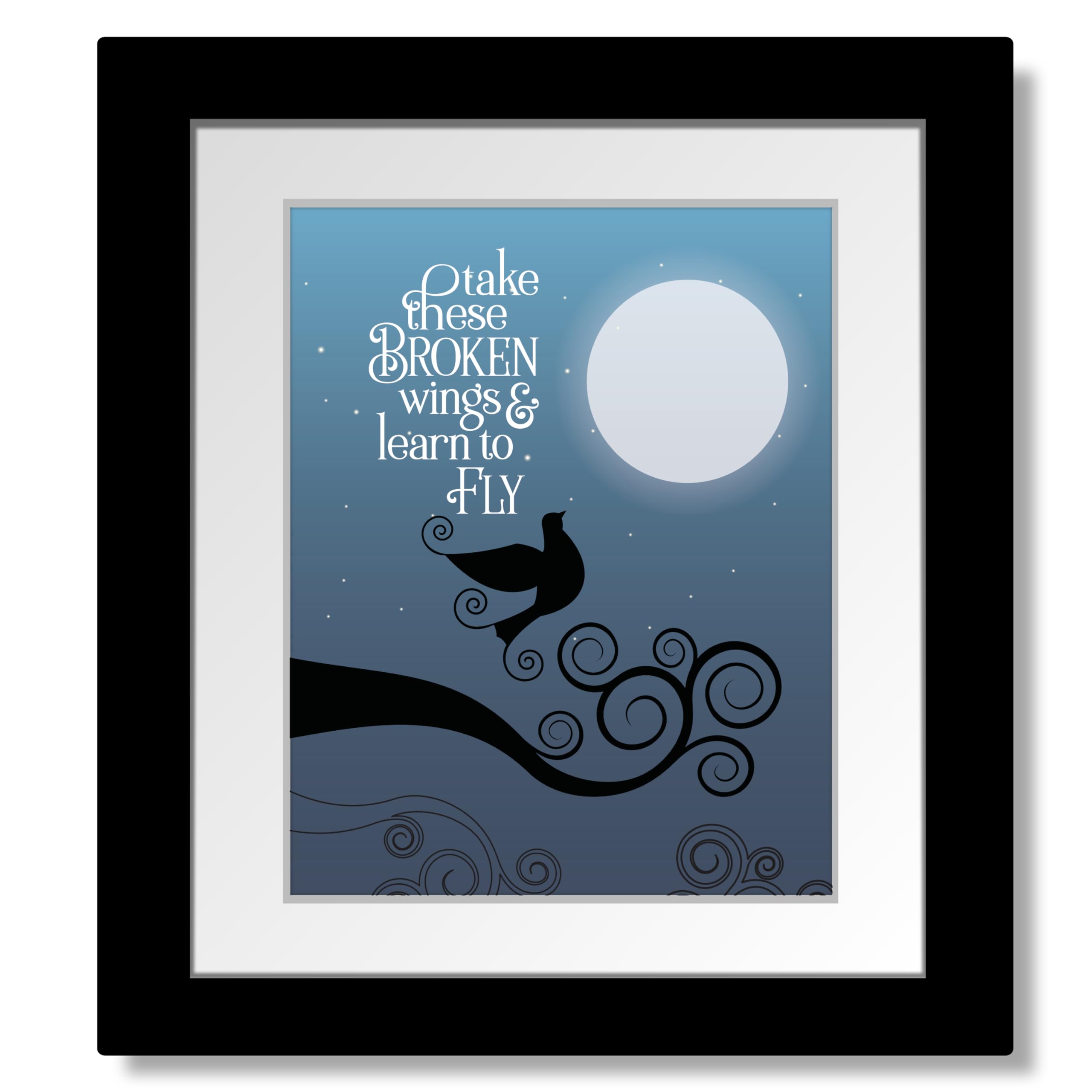 Blackbird Song Lyric Wall Art Print - Classic Rock Music Inspired Artwork Decor Poster