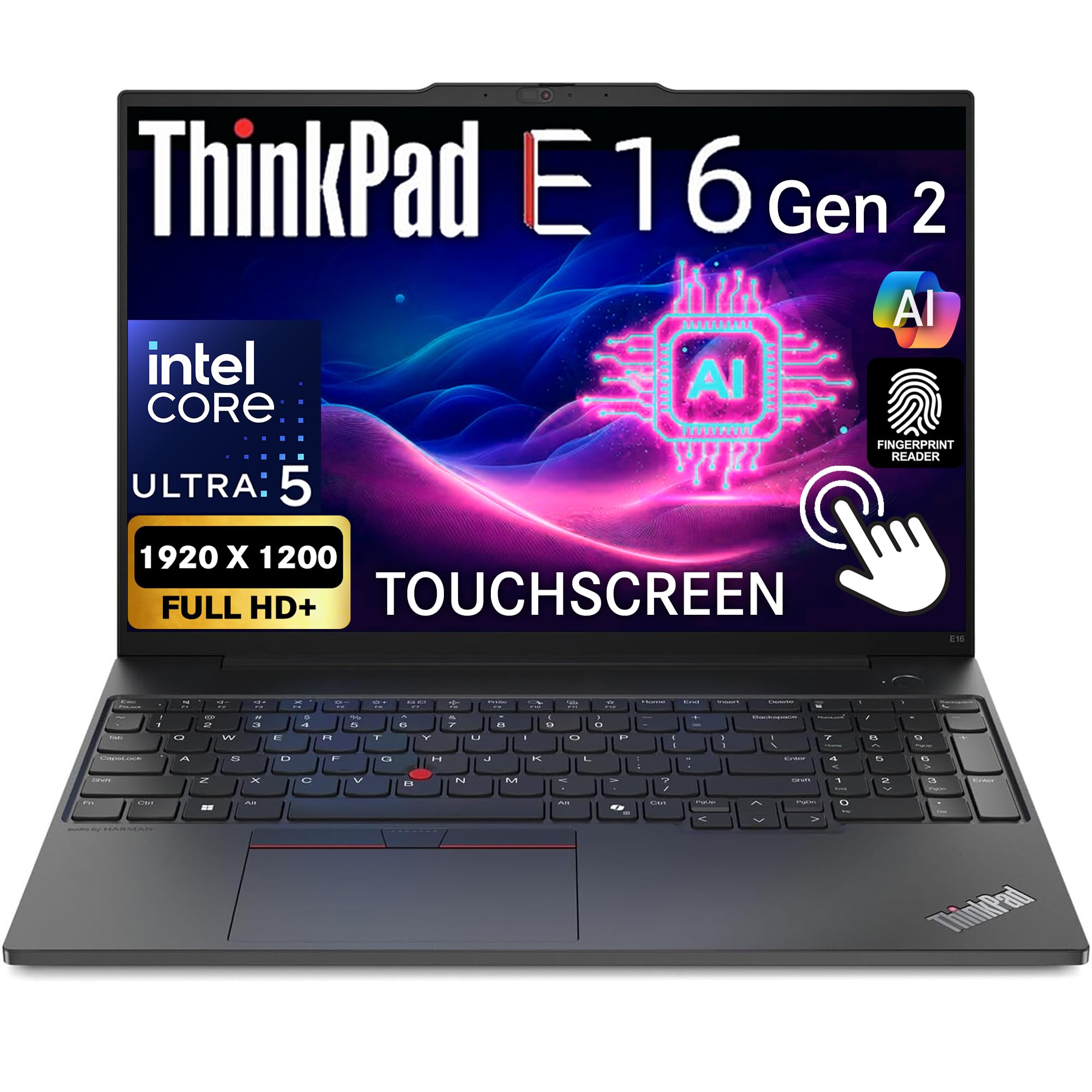 Oemgenuine Lenovo ThinkPad E16 Gen 2, Touchscreen WUXGA 16" Display, Intel Ultra 5-125U, 32GB DDR5 RAM, 512GB NVMe, FP, Backlit KB, WiFi 6E + BT, RJ-