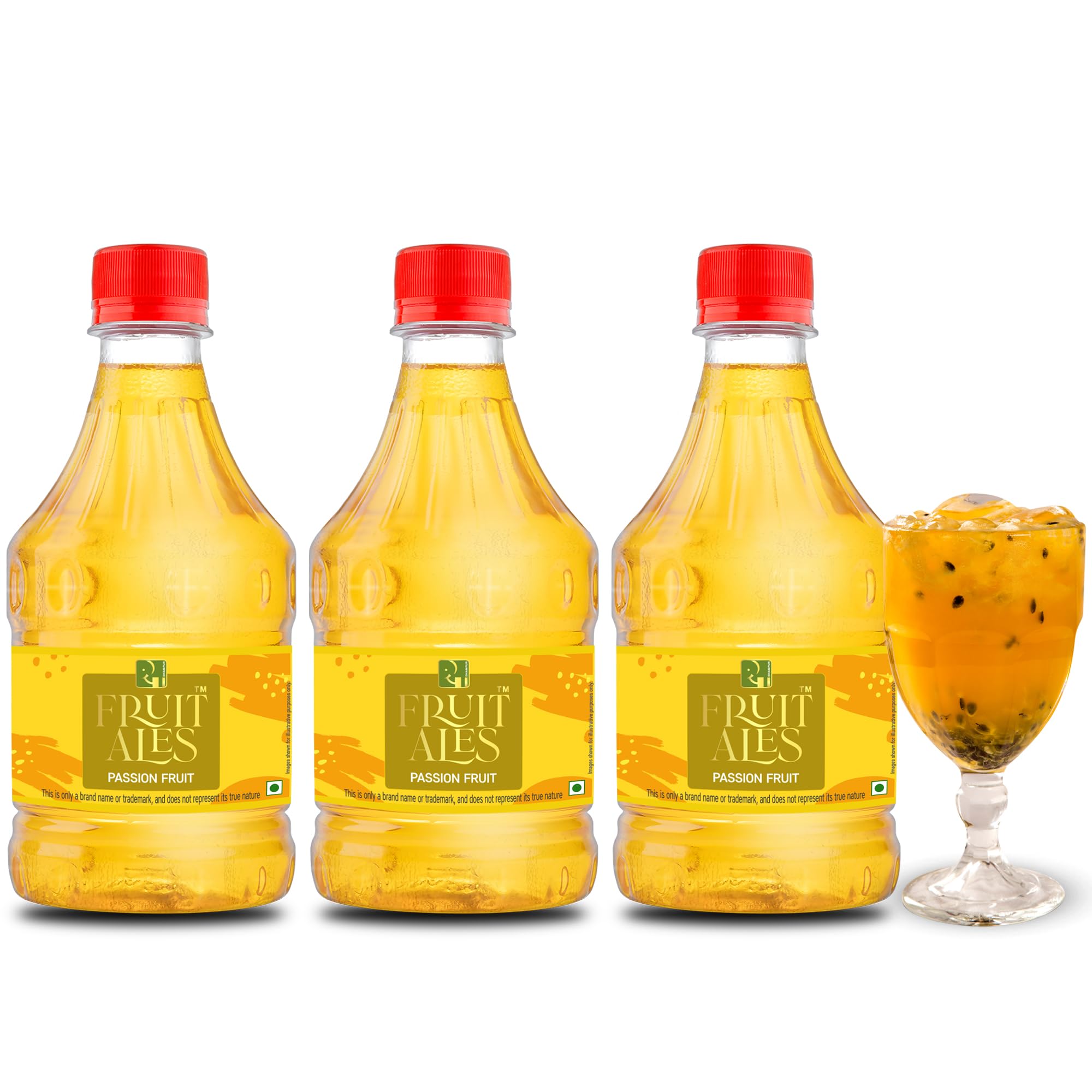 Dhampure Speciality Passion Fruit Mocktail Syrup - Makes 10-12 Drinks Each Bottle, 900Ml (300Ml X 3 Bottles) Pour Add Stir & Sip Syrup For Cocktails Mocktails/Non Alcoholic Beverage