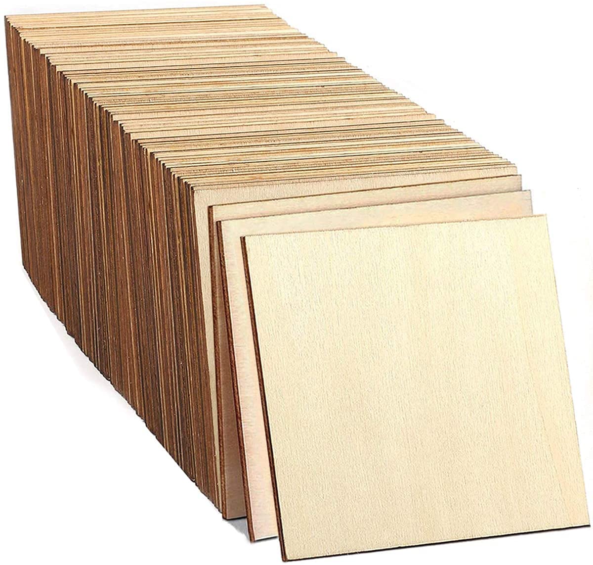 Cliths 50 Pieces 4 x 5 Inch Square Unfinished Blank Wood Pieces for Painting Writing and DIY Arts Crafts Project (50 Pcs_4x5 Inch) (Birch Plywood)-image-39