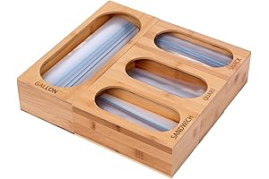 Bamboo Sandwich Bag Holder for Kitchen