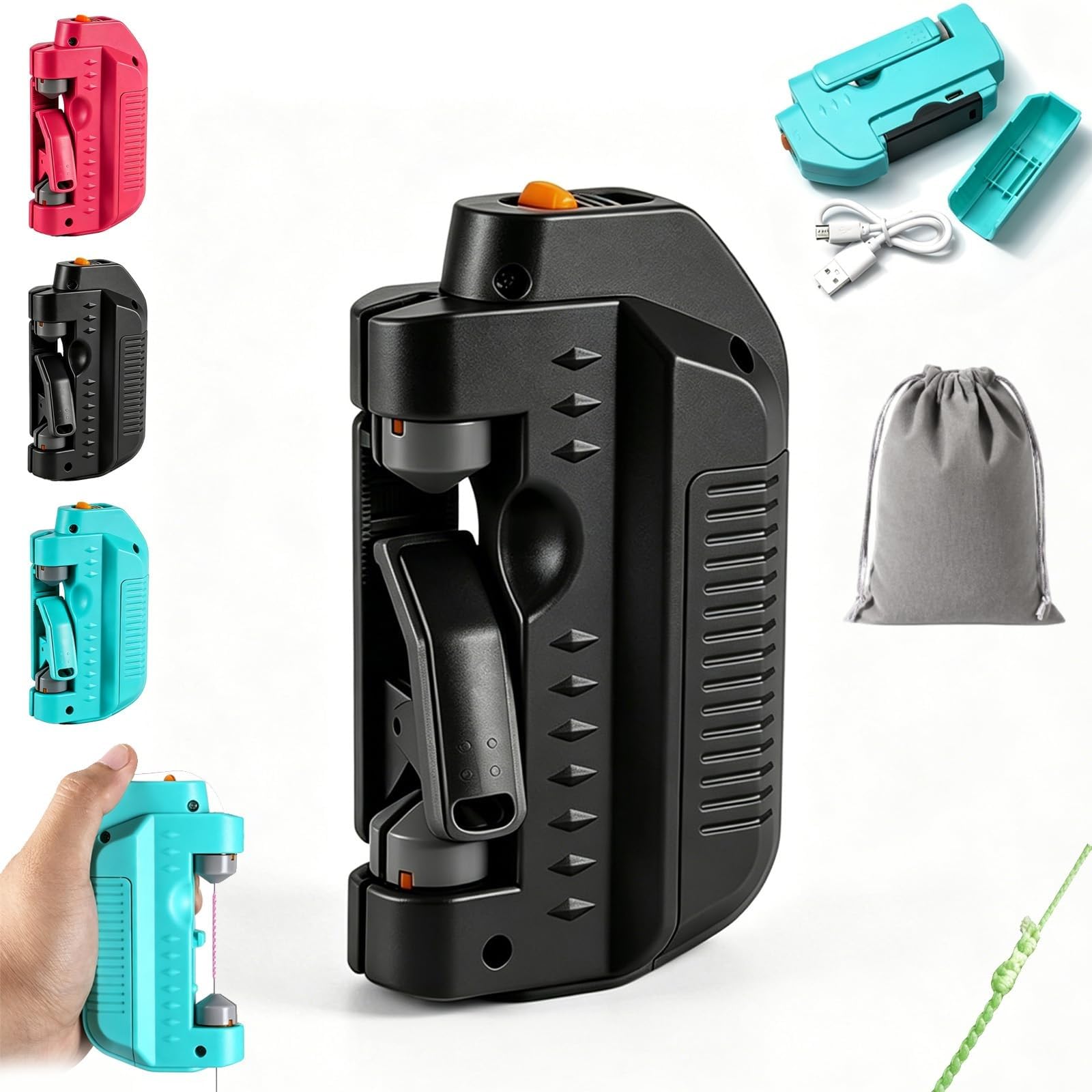 Automatic Fishing Knot Tying Tool,2026 New Easy Cast Knot Tying Tool,USB Rechargeable Quick Knotting Device Fishing Hook Tier for Fishing Lover (Black)
