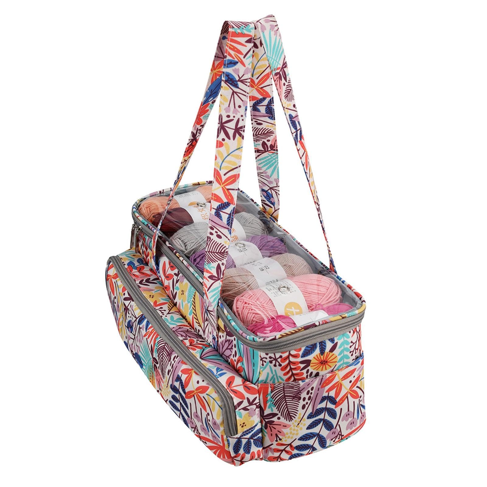 Milageto Bolsa para Tejer, Almacenamiento de Hilo, Organizador para Agujas de Tejer Y Ganchillos.