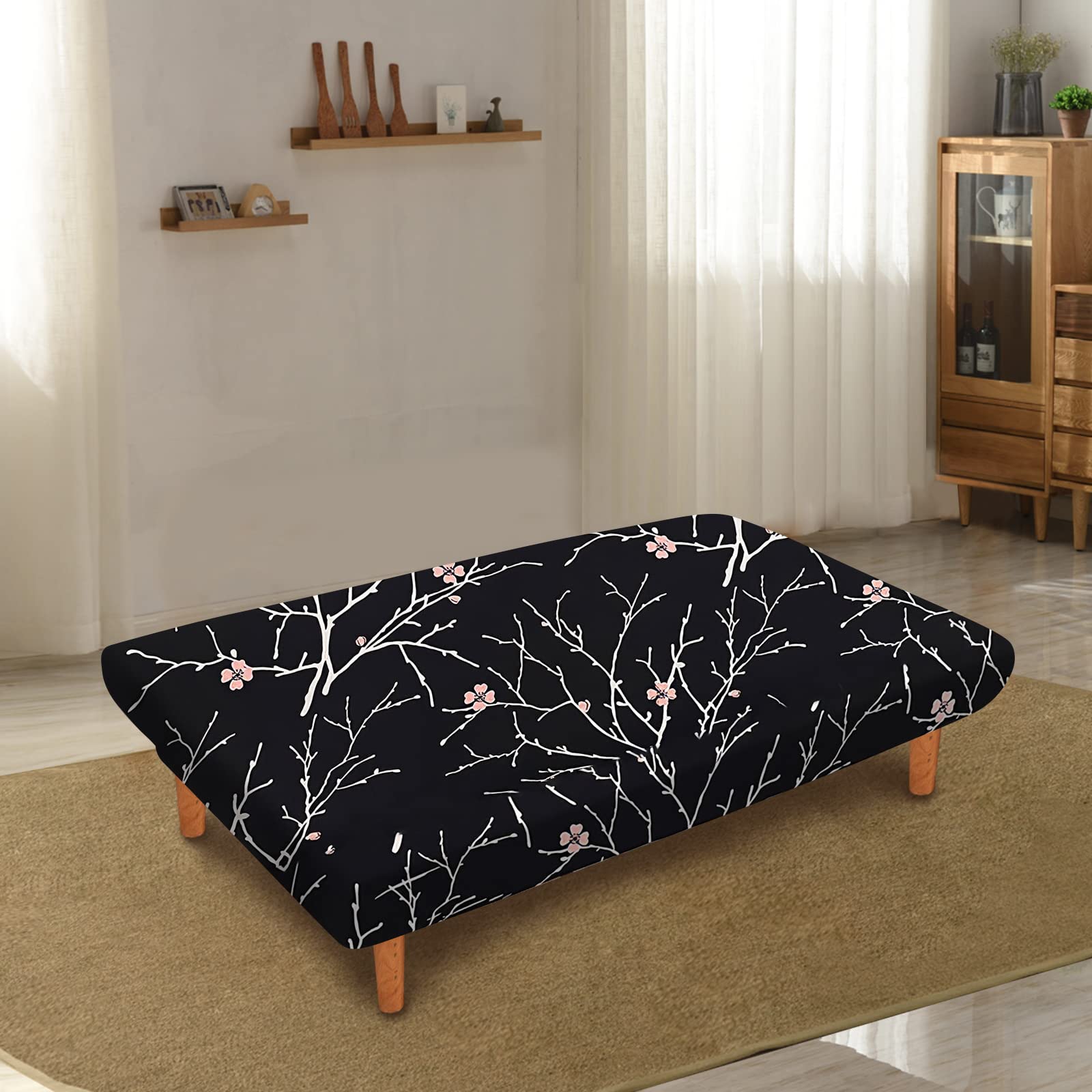 Lydevo Copridivano 3 Posti Senza Braccioli Elasticizzato Universale, Copridivano Letto Pieghevole Clic Clac Lavabile Rimovibile Estraibile, Fodera per Divano Futon per Soggiorno Casa,Prugna