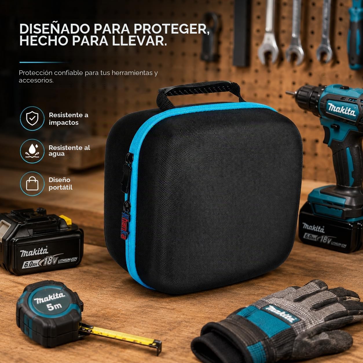 Khanka Estuche Rígido para Makita XOB01Z/DBO180Z Lijadora Orbital 18V | Compatible con Makita XOB01Z/DBO180Z Lijadora Orbital 18V;estuche rígido de almacenamiento,Solo Estuche