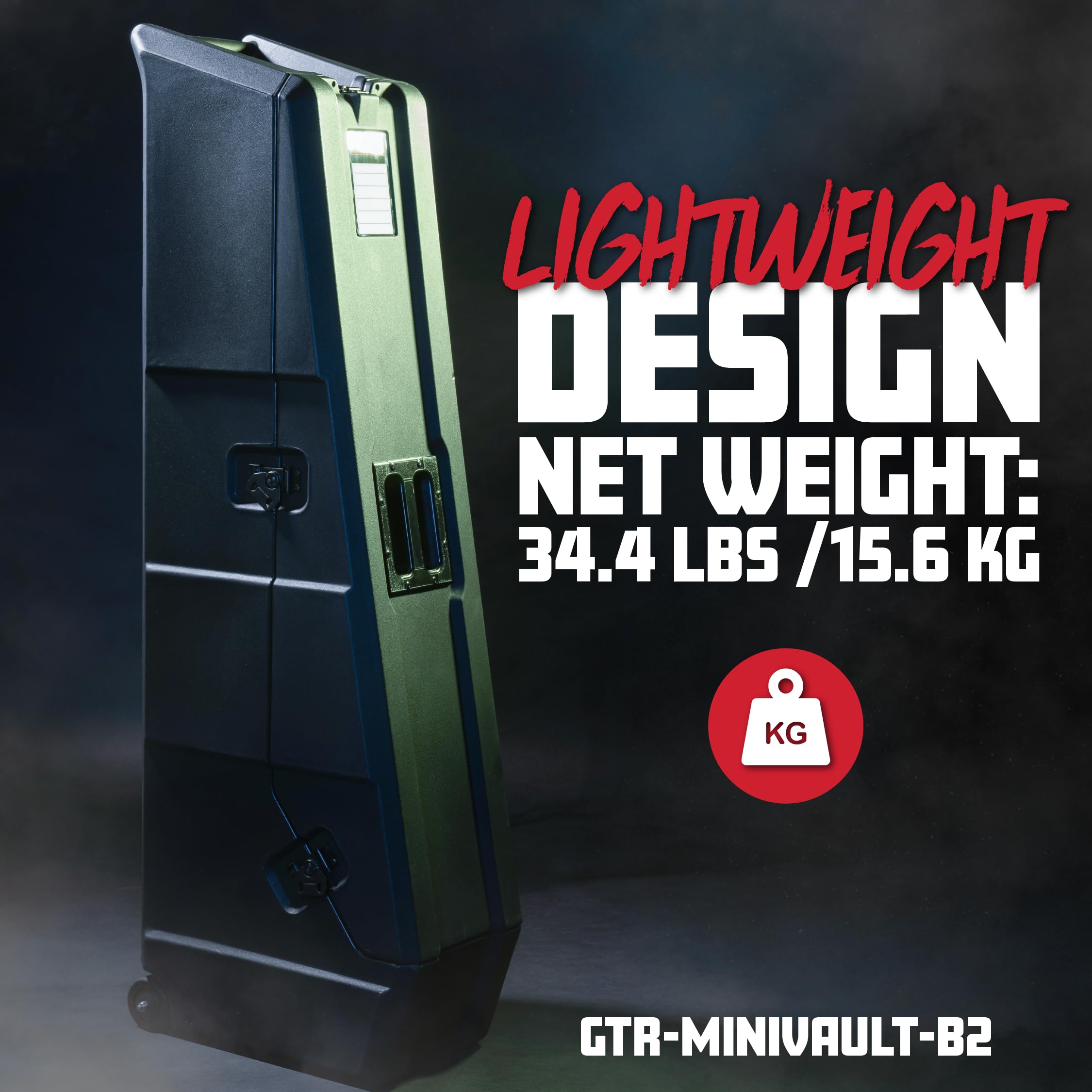 Gator Cases Estuche de Polietileno Moldeado Mini Vault para Dos Bajos eléctricos (HGA GTR-MINIVAULT-B2)