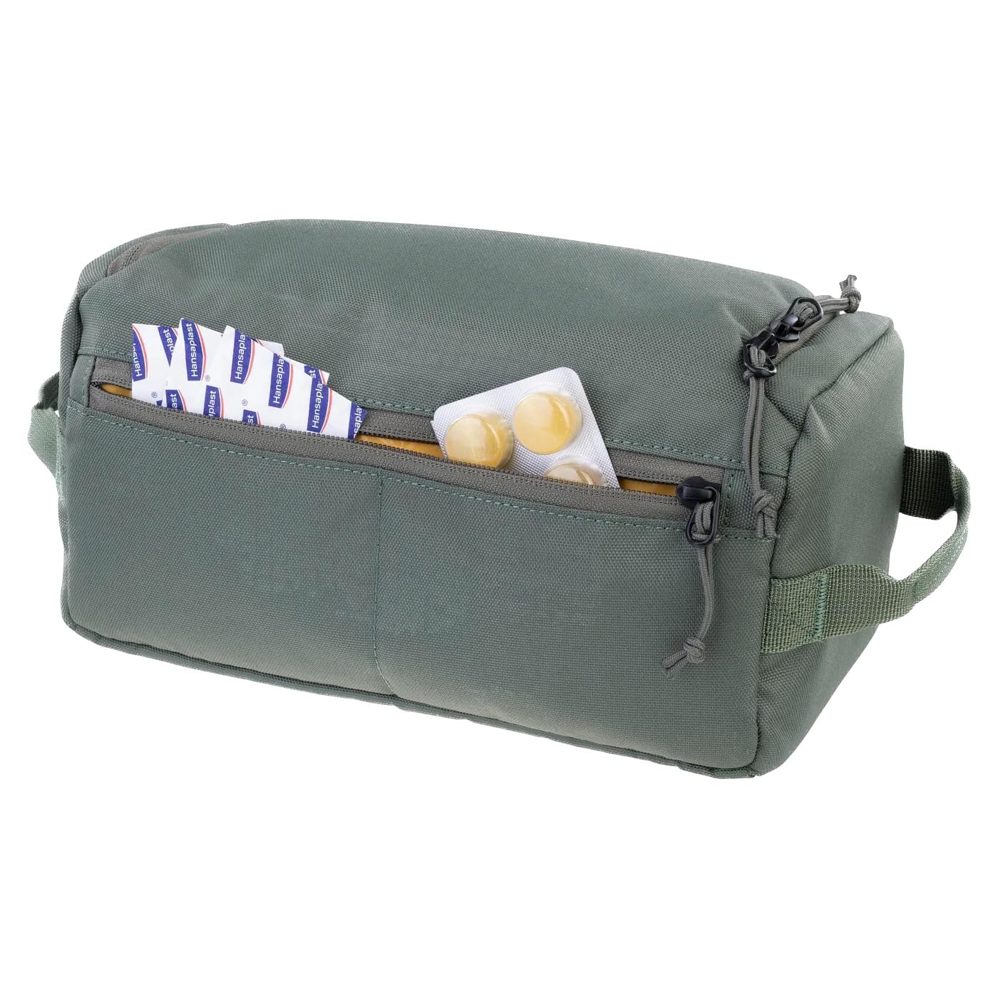 EVOC WASH BAG Torba na kosmetyki, kosmetyczka na co dzień w podróży (przegródki organizacyjne z indywidualnym podziałem przestrzeni, wyjmowane lusterko, torba na kosmetyki z zawieszką), ciemnooliwkowa