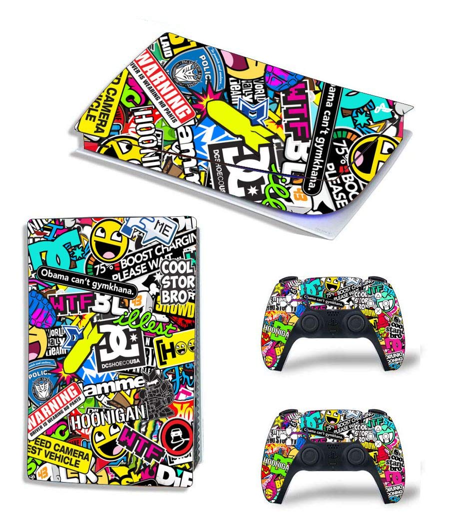 ELTON PS5 Skin Protective Wrap Cover Vinyl Sticker Decals for PlayStation 5 Disk Version Console and Two Dual Sense 5 Sticker Skins Black PS5 Skin Console and Controller design168 [video game] (B08YX8JCNH) Amazon Price History, Amazon Price Tracker