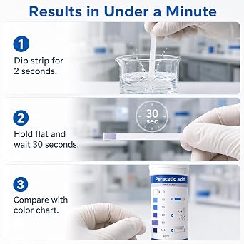100Pcs Peracetic Acid Test Strips 0160 ppm