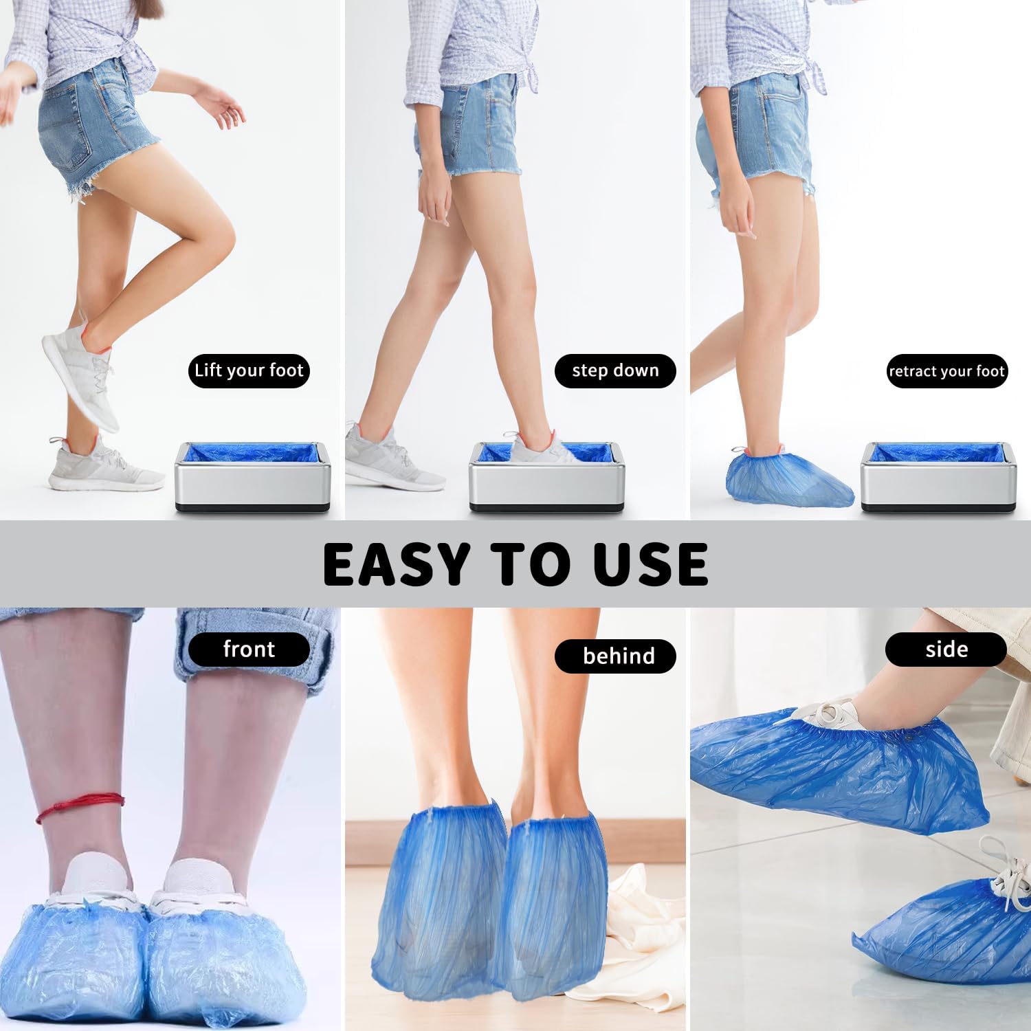 Máquina automática para cubrir zapatos con 200 piezas de cubrezapatos, desechables, portátiles, automáticas, para el hogar, oficina, fábrica, antideslizante y resistente al agua