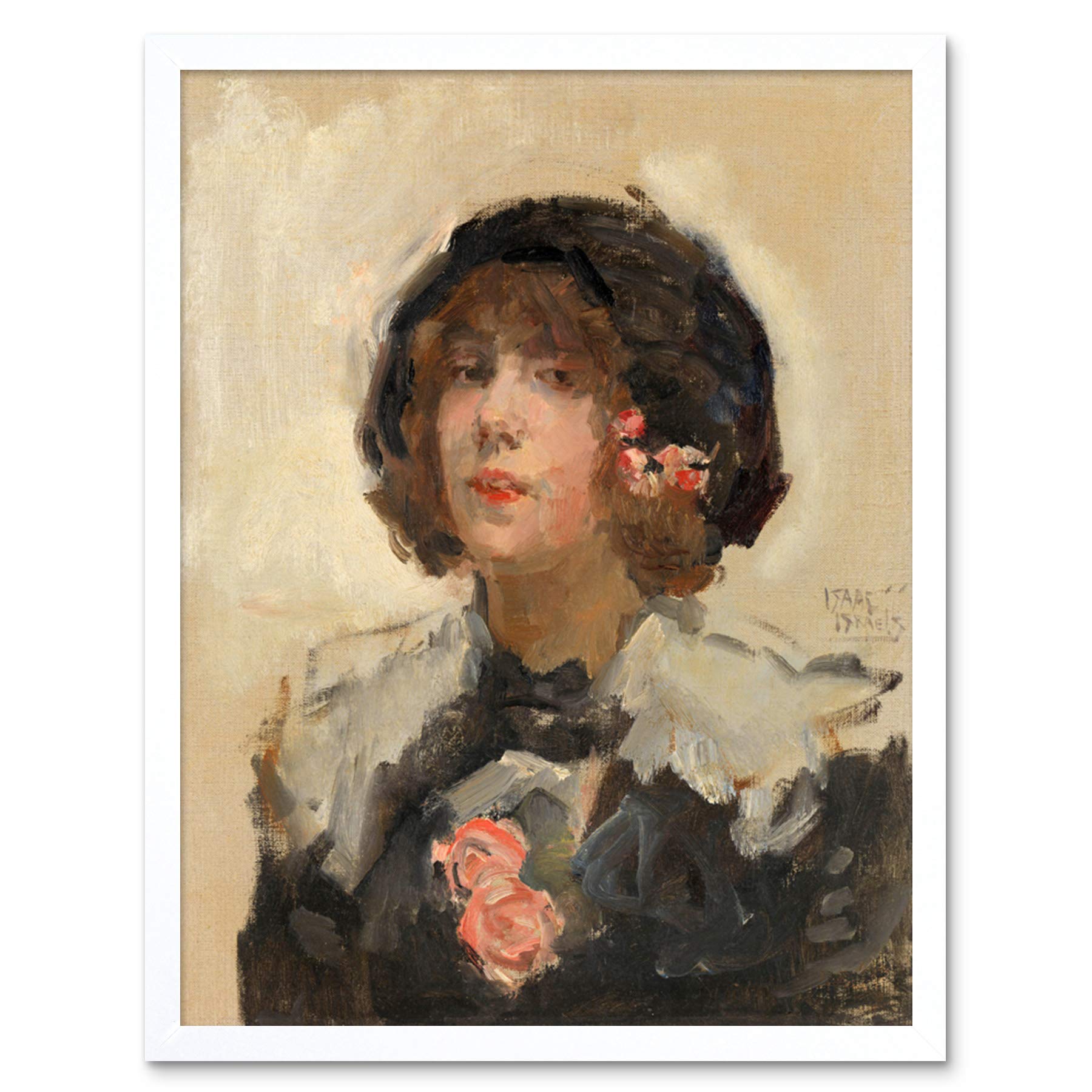 Artery8 Isaac Israels Portrait Of A Woman Painting Art Print Framed Poster Wall Decor 12x16 inch