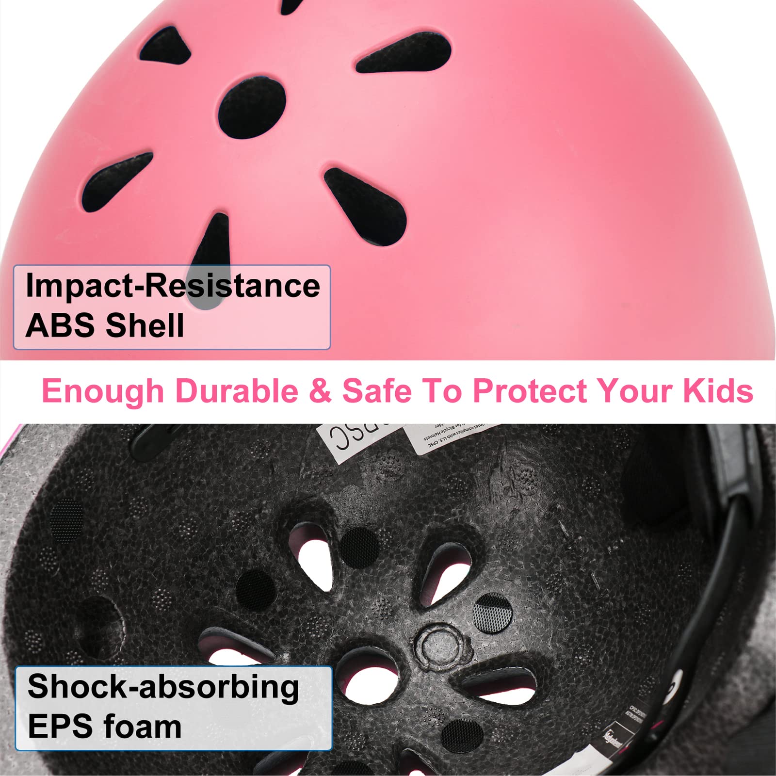 KAMUGO Casco de Bicicleta para niños, Casco para niños de 2 a 8 años, con Equipo de protección Deportivo, Rodilleras, Coderas y muñequeras para monopatín, Ciclismo, Patinete
