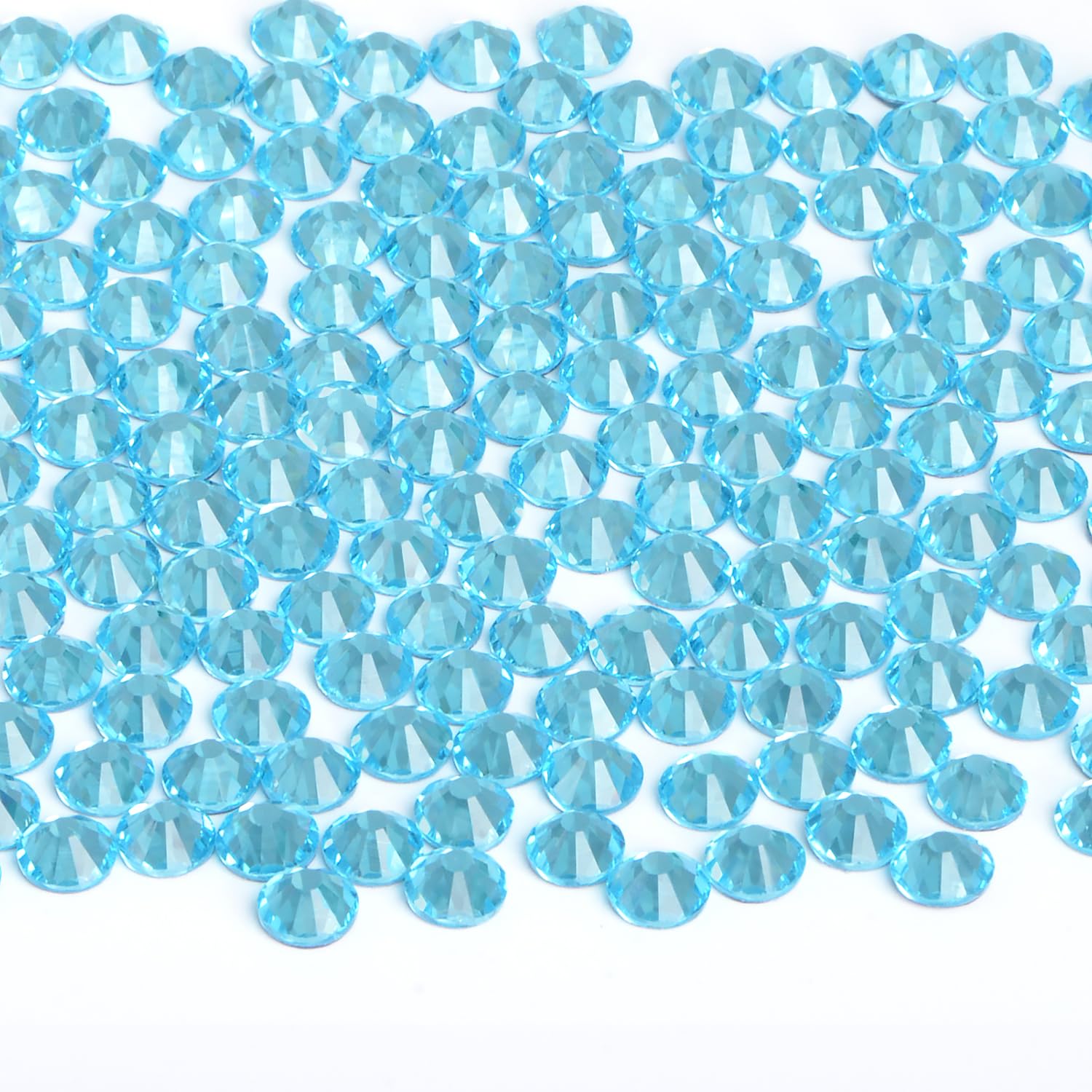 2880 Pieces SS6 Aquamarine Hotfix Rhinestones Flatback Round Crystal Glass Rhinestones Gems for Crafts Nail Face Art Clothes Shoes Bags DIY